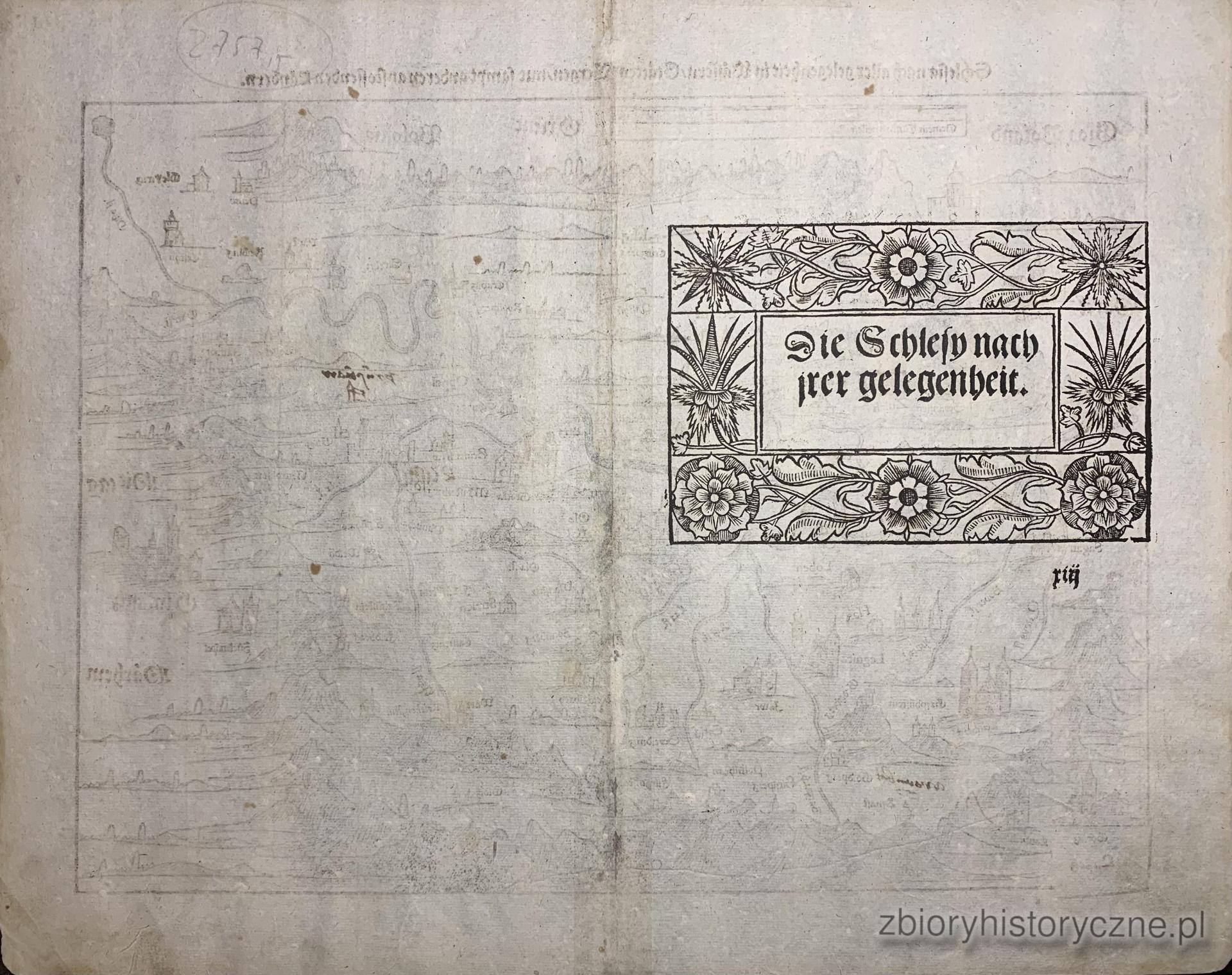 1. Mapa Dolnego Śląska, M&uuml;nster, 1544 r. / 1