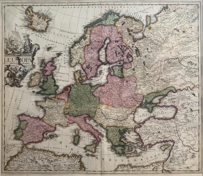 Mapa Europy, Schenk, 1704 r.